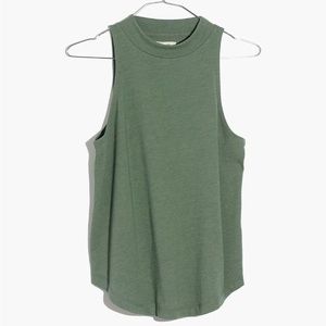 Madewell Mockneck Shirttail Tank Top Green - XL